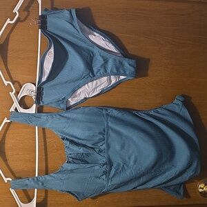 Green 2pc Tankini Swim Suit